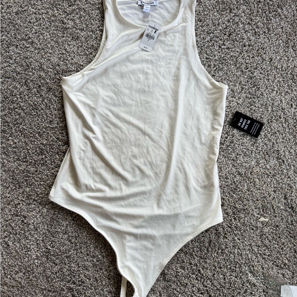 NWT Express Cream Sleeveless Bodysuit One Piece